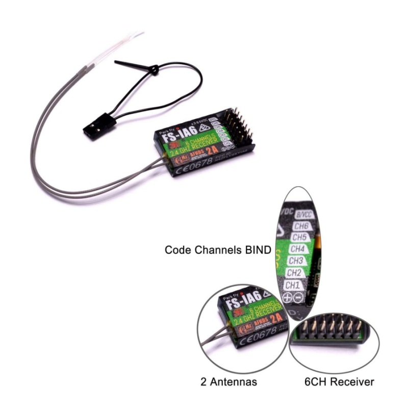 Drone Rc Battery - Ricevitore Flysky FS-IA6 6CH doppia antenna
