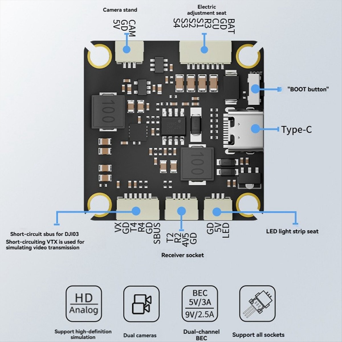 Drone Rc V4 - Stack FC&ESC FPV AAAE F455S V4